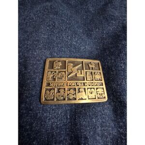 Service for All Seasons Zodiac Astrology Solid Brass Belt Buckle